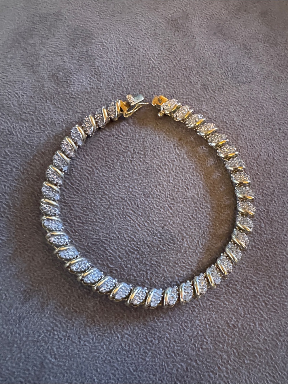 Gold  Pave diamonds Tennis Bracelet - Women Jewelry